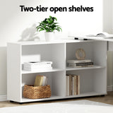 Artiss Computer Desk Bookshelf White 130CM - 45-Degree Angle