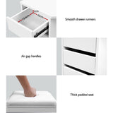 Artiss Dressing Table Stool Set Corner 5 Drawers White - Low Angle