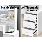 Artiss Dressing Table Stool Set 4 Drawers White, image 6
