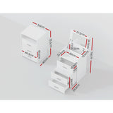 Artiss 2-in-1 Dressing Table Stool Set Bedside Table White - Top-Down View
