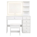 Artiss Dressing Table LED Vanity Desk Set Stool White - Top-Down View