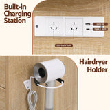 Artiss Dressing Table Vanity Desk Set 10 LED Bulbs RGB Light Wood - Extra Image