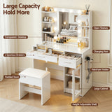 Artiss Dressing Table Vanity Desk Set 10 LED Bulbs RGB Light White - Close-Up Angle