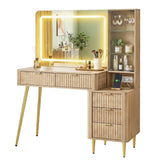 Artiss Dressing Table LED Vanity Desk Charging Station Wood - Extra Image