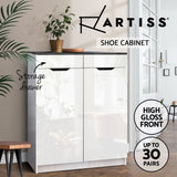 Artiss Shoe Rack Cabinet 30 Pairs White Eve - 45-Degree Angle