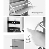 Artiss Shoe Rack Cabinet 24 Pairs White Luna - Low Angle
