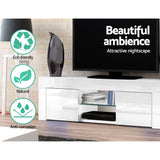 Artiss Entertainment Unit TV Cabinet 130cm White Ivan - Rear View