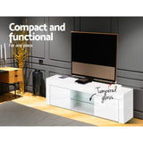 Artiss Entertainment Unit TV Cabinet 130cm White Ivan - Close-Up Angle