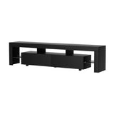 Artiss TV Cabinet Entertainment Unit Stand RGB LED Gloss Furniture 200cm Black - Side View