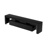 Artiss TV Cabinet Entertainment Unit Stand RGB LED Gloss Furniture 200cm Black - Rear View