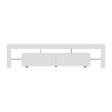Artiss TV Cabinet Entertainment Unit Stand RGB LED Gloss Furniture 200cm White - 45-Degree Angle