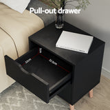 Artiss Bedside Table 2 Drawers - BODEN Black - Top-Down View