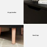 Artiss Bedside Table 2 Drawers - BODEN Black - Rear View