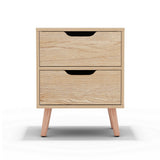 Artiss Bedside Table 2 Drawers Nightstand - BODEN Pine