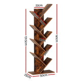 Artiss Tree Bookshelf 9 Tiers Walnut - Side View