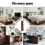 Artiss Tree Bookshelf 9 Tiers Walnut - Close-Up Angle
