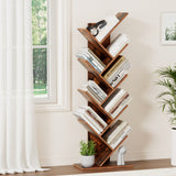 Artiss Tree Bookshelf 9 Tiers Walnut - Low Angle