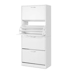 Artiss Shoe Rack Cabinet 60 Pairs 4 Doors - White, image 3