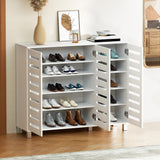 Artiss Shoe Rack Cabinet 30 Pairs Adjustable Shelf White - Close-Up Angle