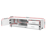 Artiss Entertainment Unit TV Cabinet 120cm White Dylan - Top-Down View