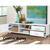 Artiss Entertainment Unit TV Cabinet 120cm White Dylan - Rear View