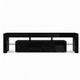Artiss Entertainment Unit TV Cabinet LED 189cm Black Elo - Side View