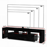 Artiss Entertainment Unit TV Cabinet LED 189cm Black Elo - Top-Down View