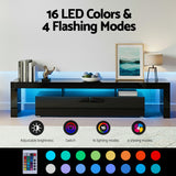 Artiss Entertainment Unit TV Cabinet LED 189cm Black Elo - 45-Degree Angle