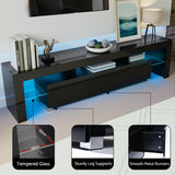 Artiss Entertainment Unit TV Cabinet LED 189cm Black Elo - Close-Up Angle