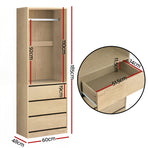 Artiss Wardrobe Clothes Closet Storage Organizer Pine