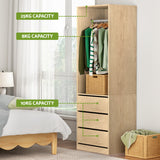 Artiss Wardrobe Clothes Closet Storage Organizer Pine - Rear View