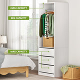 Artiss Wardrobe Clothes Closet Storage Organizer White - Rear View