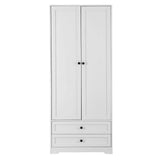 Artiss Wardrobe Clothes Closet Storage Organizer with 2 Doors White - Top-Down View