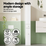 Artiss Bathroom Cabinet Storage Slim Organiser Drawer Toilet Corner 135cm White - 45-Degree Angle