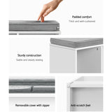 Artiss Shoe Rack Cabinet Bench White Zia - Low Angle