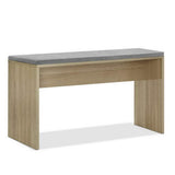 Artiss Dining Bench Upholstery Seat Wooden Chair Oak 90cm - Low Angle