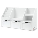 Keezi Kids Bookshelf Storage Organiser Toy Box Drawer Bench Seat Cabinet White