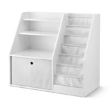 Keezi Kids Bookshelf Children Bookcase Organizer Storage Rack Display Drawer White