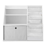 Keezi Kids Bookshelf Children Bookcase Organizer Storage Rack Display Drawer White