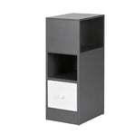 Artiss Narrow Bedside Table Grey Small Side Cabinet 1 Drawer