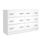 Artiss 6 Chest of Drawers - VEDA White - Side View