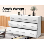 Artiss 6 Chest of Drawers - VEDA White, image 6