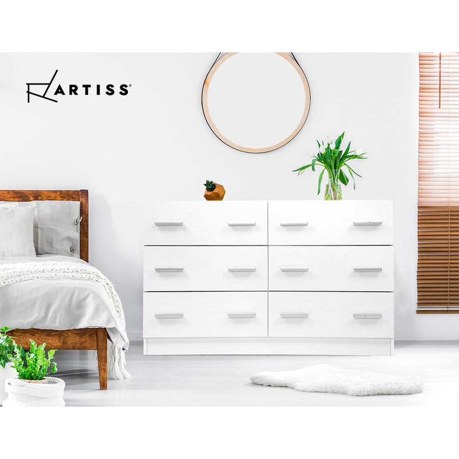 Artiss 6 Chest of Drawers - VEDA White, image 8
