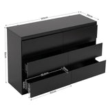 Artiss 6 Chest of Drawers Lowboy Black - Side View