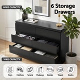 Artiss 6 Chest of Drawers Lowboy Black - 45-Degree Angle