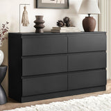 Artiss 6 Chest of Drawers Lowboy Black - Extra Image