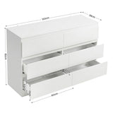 Artiss 6 Chest of Drawers Lowboy White - Side View