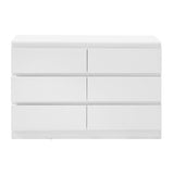 Artiss 6 Chest of Drawers Lowboy White - Top-Down View