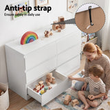Artiss 6 Chest of Drawers Lowboy White - Rear View