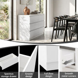 Artiss 6 Chest of Drawers Lowboy White - Close-Up Angle